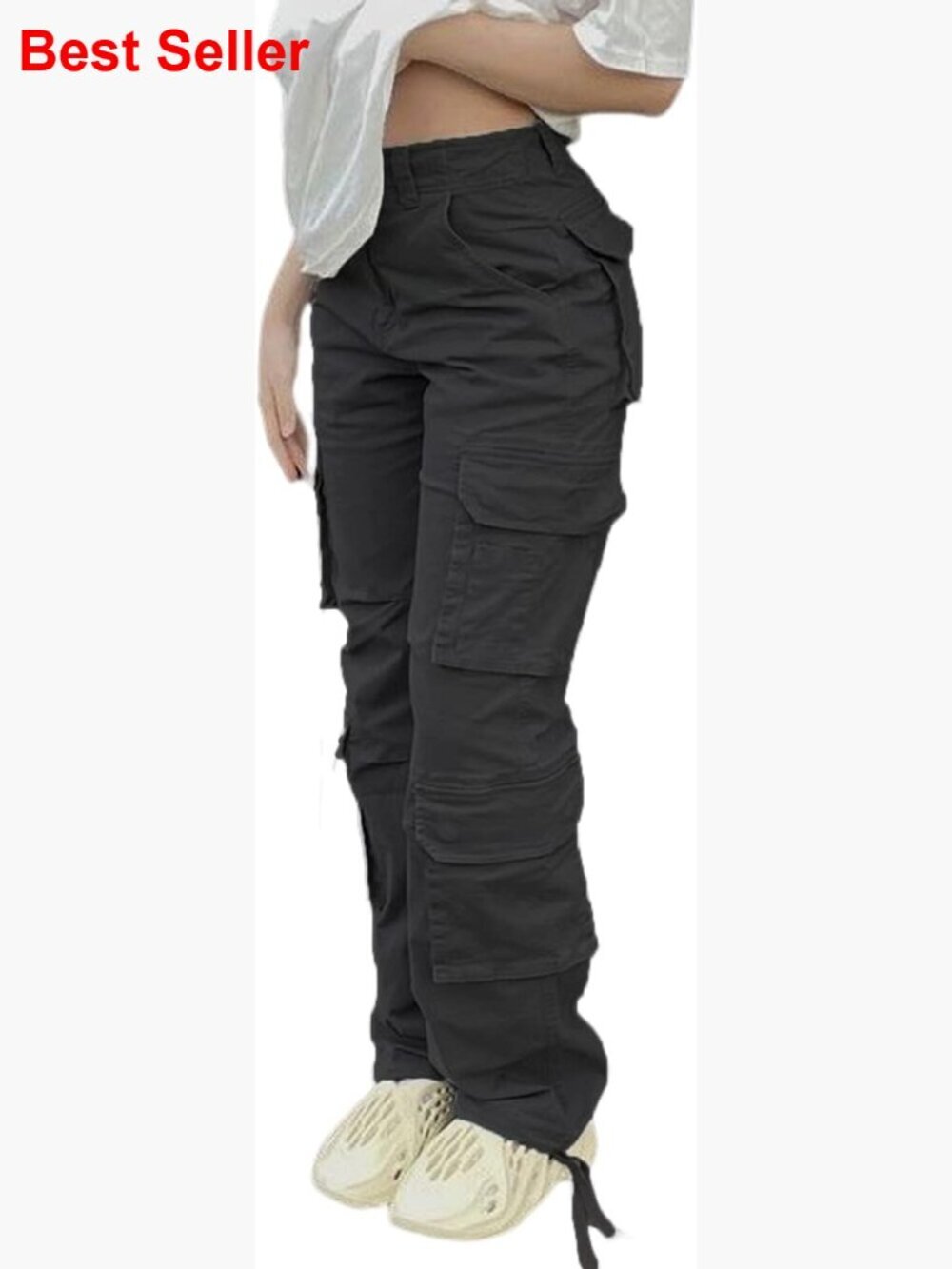 High Waisted Cargo Pants Baggy Y2K Straight Wide Leg with Pockets